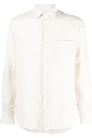 Aspesi Skjorte, Herre, Hvid, XL, Linned, Casual Skjorte