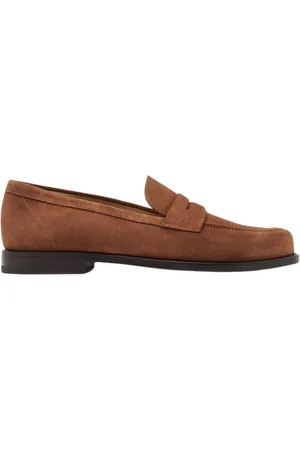Scarosso Sko, Herre, Brun, 42 EU, Suede, Tan Suede Penny Loafers