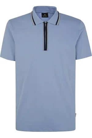 Paul Smith Top, Herre, Blå, M, Halv Zip Polo