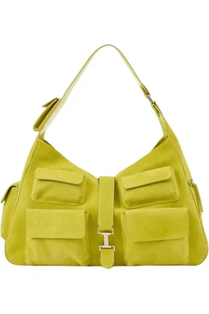 Iceberg Taske, Dame, Gul, ONE SIZE, Læder, Top Håndtag Taske i Lime Gul Lamineret Læder