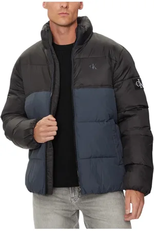 Calvin Klein Jakke, Herre, Sort, XL, Uld, Stilfuld Herre Pufferjakke