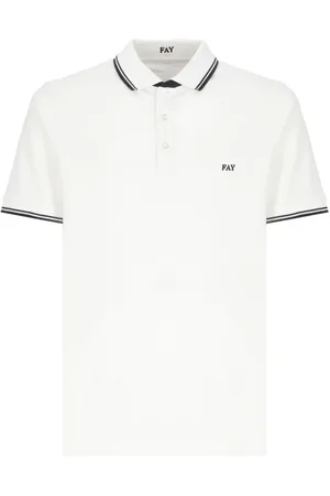 FAY Top, Herre, Hvid, L, Bomuld, Herre Polo Skjorte med Krave