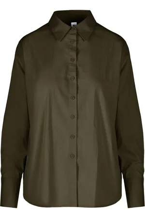 Bomboogie Bluser & Skjorter, Dame, Grøn, XS, Satin, Stretch Cotton Satin Shirt