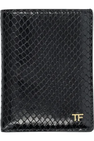 Tom Ford Tilbehør, Herre, Sort, ONE SIZE, Læder, Sort Slangepræget Kortholder Pung