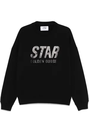 Golden Goose Sweathshirts & Hoodies, Dame, Sort, M, Bomuld, Sort Crew Neck Sweater i sort