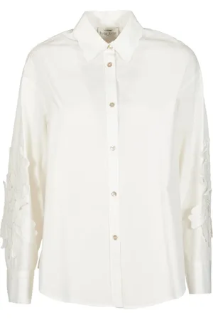 FORTE FORTE Bluser & Skjorter, Dame, Hvid, M, Bomuld, Hvid Broderet Skjorte