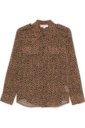 Michael Kors Bluser & Skjorter, Dame, Brun, M, Skjorte med knapper og lommer
