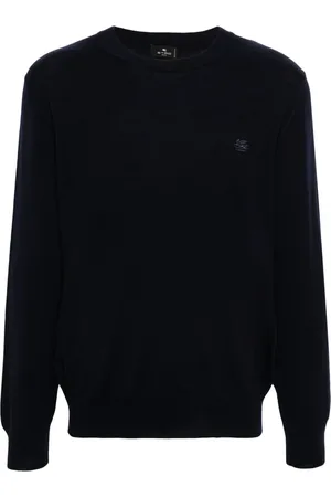 Etro Strik, Herre, Sort, 2XL, Uld, Stilfuld Striktop