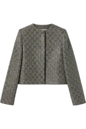 Gucci Jakke, Dame, Grå, S, Ash Grey Knappet Jakke