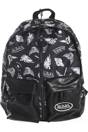 Von Dutch Taske, unisex, Sort, ONE SIZE, Uld, Sort Rygsæk med Patchet Logo