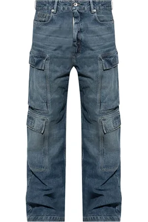 Rick Owens Jeans, Herre, Blå, W33, Bomuld, Blå Double Cargo Jeans