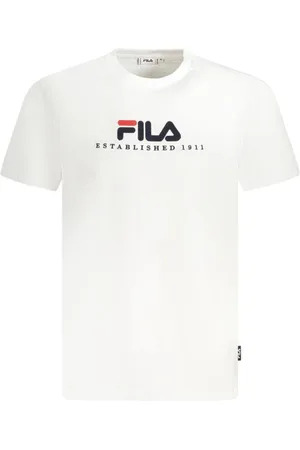 Fila Top, Herre, Hvid, 3XL, Bomuld, Broderet Crew Neck Bomuld T-shirt