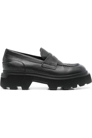 santoni Sko, Dame, Sort, 37 EU, Læder, Sorte loafers i kalveskind