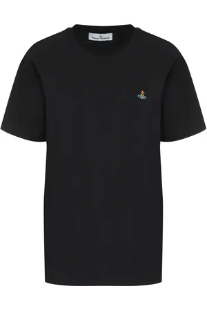 Vivienne Westwood Top, Dame, Sort, 2XS, Bomuld, Ribbet Bomuld Crew-Neck T-Shirt