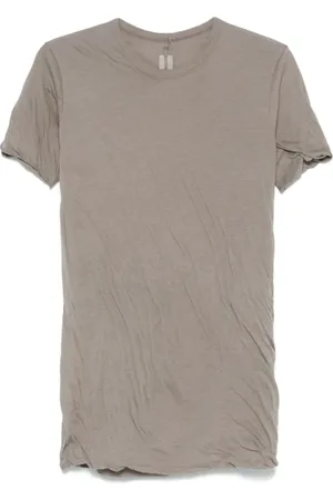 Rick Owens Top, Herre, Grå, M, Bomuld, Grå bomulds T-shirt med draperet effekt