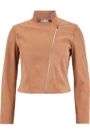 Vera Mont Jakke, Dame, Brun, L, Lynlås Biker Jakke Trendy Stil