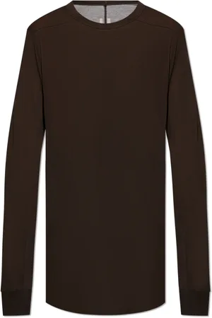 Rick Owens Top, Herre, Brun, M, Level Langærmet T-shirt