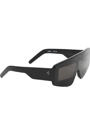 Rick Owens Tilbehør, Herre, Sort, ONE SIZE, Nylon, Shield Solbriller med Tonede Glas