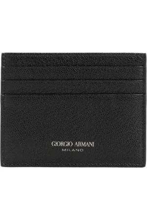 Giorgio Armani Tilbehør, Herre, Sort, ONE SIZE, Læder, Nero Kortholder
