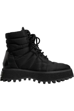 Dolce & Gabbana Sko, Herre, Sort, 39 EU, Læder, Quiltede Snørestøvler