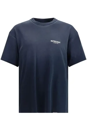 Represent Top, Herre, Blå, S, Bomuld, Minimalistisk bomulds T-shirt med ikonisk monogram