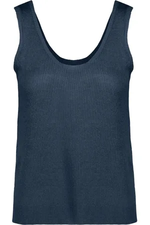 Bomboogie Top, Dame, Blå, XL, Linned, Linnedtop
