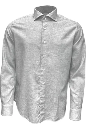 Xacus Skjorte, Herre, , XL, Bomuld, Luksus Flannel Skjorte i Sølvgrå