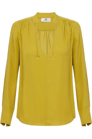 Elisabetta Franchi Bluser & Skjorter, Dame, Grøn, XL, Uld, Stilfuld 100%vi Kjole