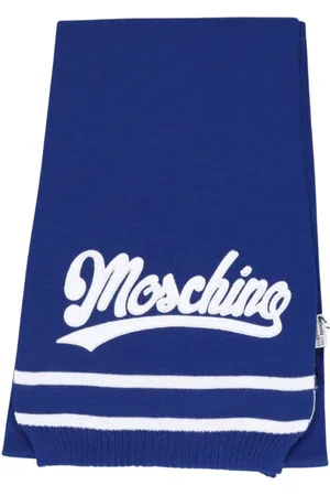 Moschino Tilbehør, Herre, Blå, ONE SIZE, Uld, Blå uld og akryl tørklæde