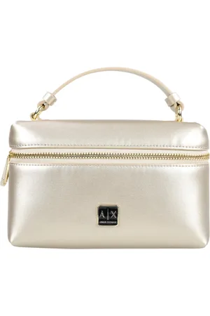 Armani Exchange Taske, Dame, Gul, ONE SIZE, Gylden Logo Lynlås Makeup Taske