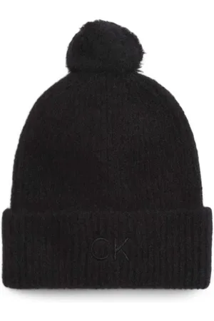 Calvin Klein Tilbehør, Dame, Sort, ONE SIZE, Uld, Sort Alpaka Uld Blend Kasket