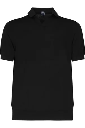 FEDELI Top, Herre, Sort, 2XL, Bomuld, Sort Polo T-shirts og Polos