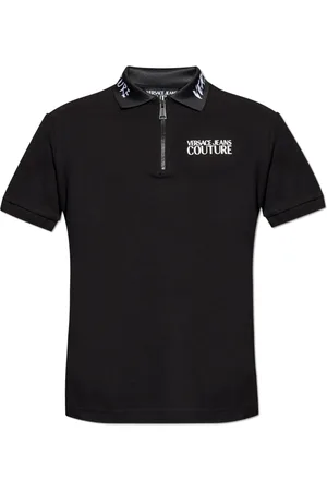 VERSACE Top, Herre, Sort, M, Bomuld, Polo med trykt logo