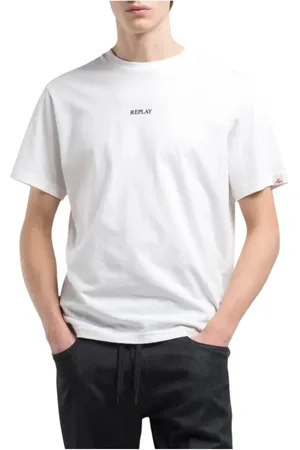 Replay Top, Herre, Hvid, M, Bomuld, Bomulds T-shirt