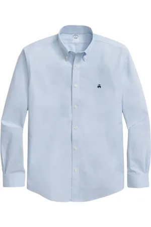 Brooks Brothers Skjorte, Herre, Blå, XL, Bomuld, Slim Fit Golden Fleece Non-Iron Button Down Skjorte