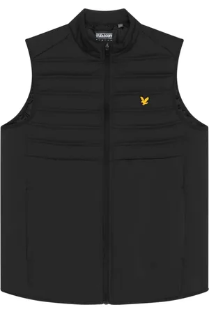 Lyle & Scott Jakke, Herre, Sort, XS, Uld, Hybrid Double Baffle Gilet Jakke