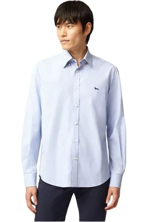HARMONT&BLAINE Skjorte, Herre, Blå, 2XL, Bomuld, Herre Skjorte Mikroternet Regular Fit