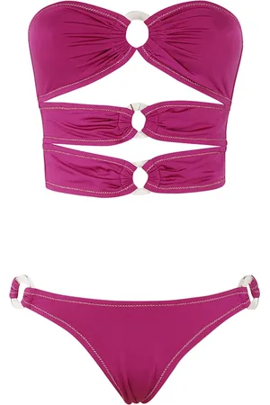 Reina Olga Badetøj, Dame, Lilla, M, Uld, Stilfuld Bandeau Bikini Top