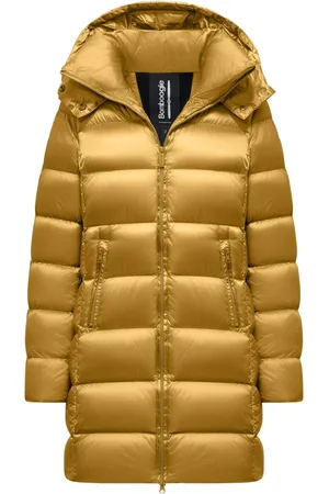 Bomboogie Jakke, Dame, Gul, S, Nylon, Lys Nylon Dunjakke med Aftagelig Hætte