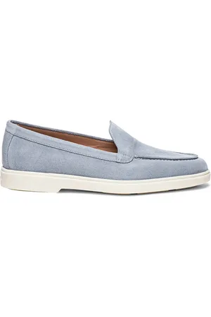 santoni Sko, Dame, Blå, 38 EU, Suede, Suede Loafers