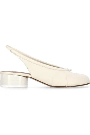 Maison Margiela Sko, Dame, Hvid, 36 EU, Læder, Hvid Slingback med Tabi Tå