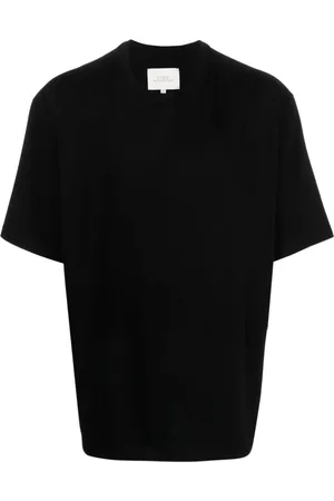 STUDIO NICHOLSON Top, Herre, Sort, XL, Bomuld, Sort Bomuld Jersey Strik T-shirt