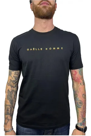 GAËLLE Top, Herre, Sort, S, Bomuld, Hvid Bomuld T-shirt