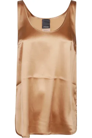 Pinko Top, Dame, Brun, XS, Uld, Stilfuld Tank Top til Kvinder