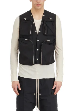 Rick Owens Jakke, Herre, Sort, M, Bomuld, Cargo Vest