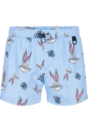 Iceberg Badetøj, Herre, Blå, S, Polyester, Logo Cartoon Badeshorts
