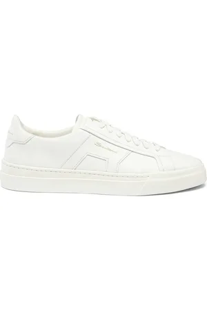 santoni Sko, Herre, Hvid, 41 1/2 EU, Læder, Dobbeltspænde Læder Sneaker