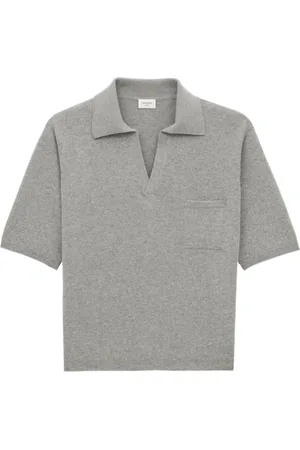 Saint Laurent Top, Herre, Grå, S, Uld, V-Neck Pocket T-shirt