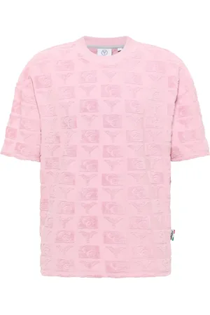 Carlo Colucci Top, Herre, Lyserød, XL, Uld, Oversize T-shirt med Terry Indsætninger