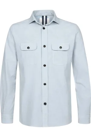 Profuomo Jakke, Herre, Blå, XL, Uld, Blå Overshirt Stilfuldt Model